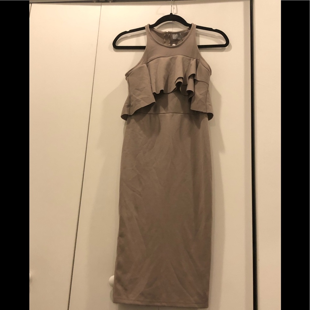 Asos Tan Halter Bodycon Dress